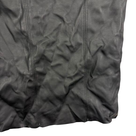 Express Matte Black Faux Leather Stretch Pencil Knee Length Skirt NWT sz 12 - Picture 7 of 16